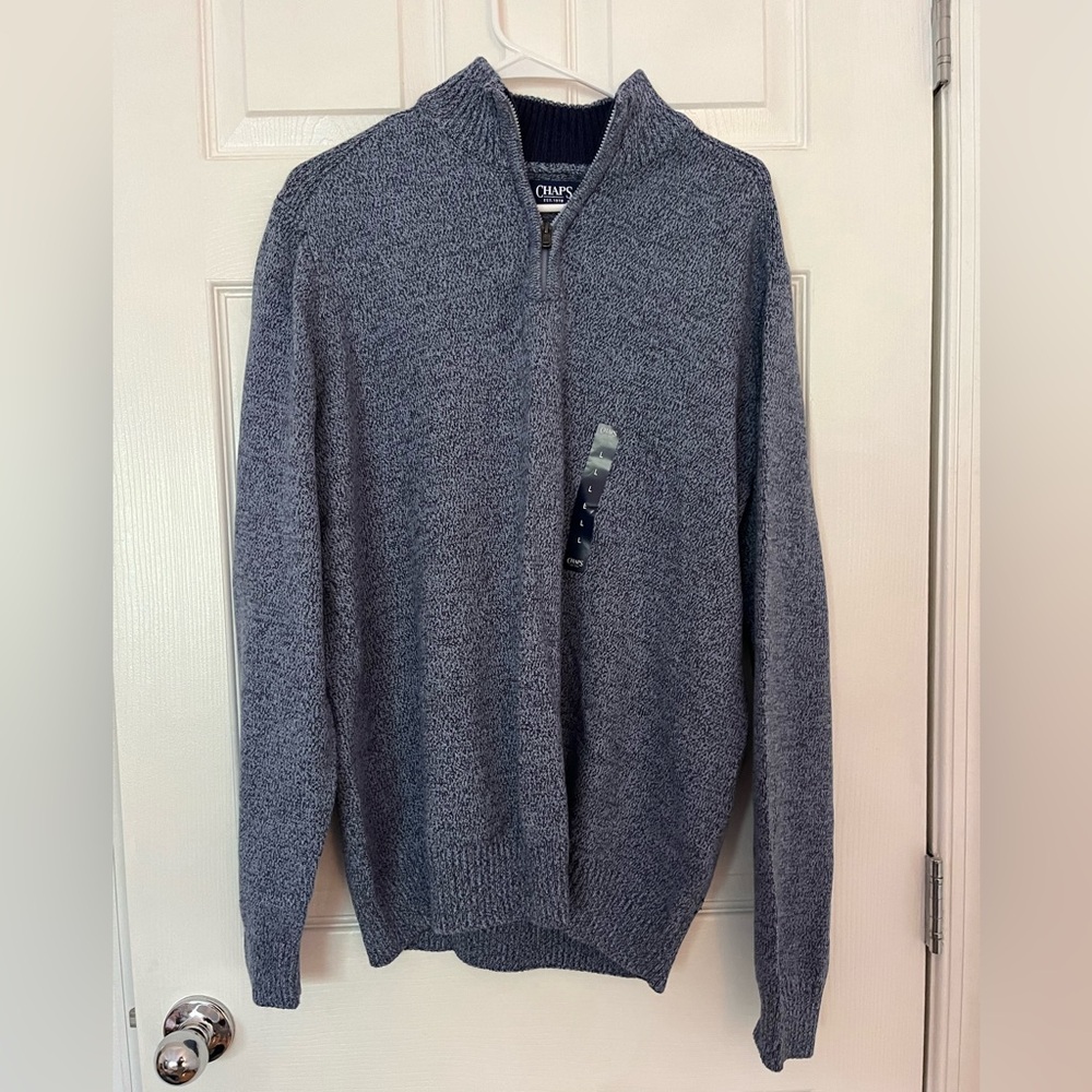 NWT Chaps light blue quarter-zip